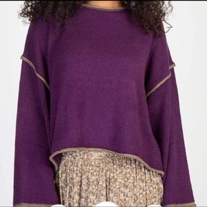 Natural Life Josie L/XL Purple Sweater